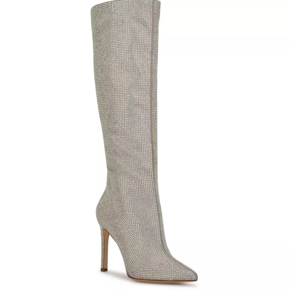 Nine West Rhinestone Knee High Boots, Tysh Silver